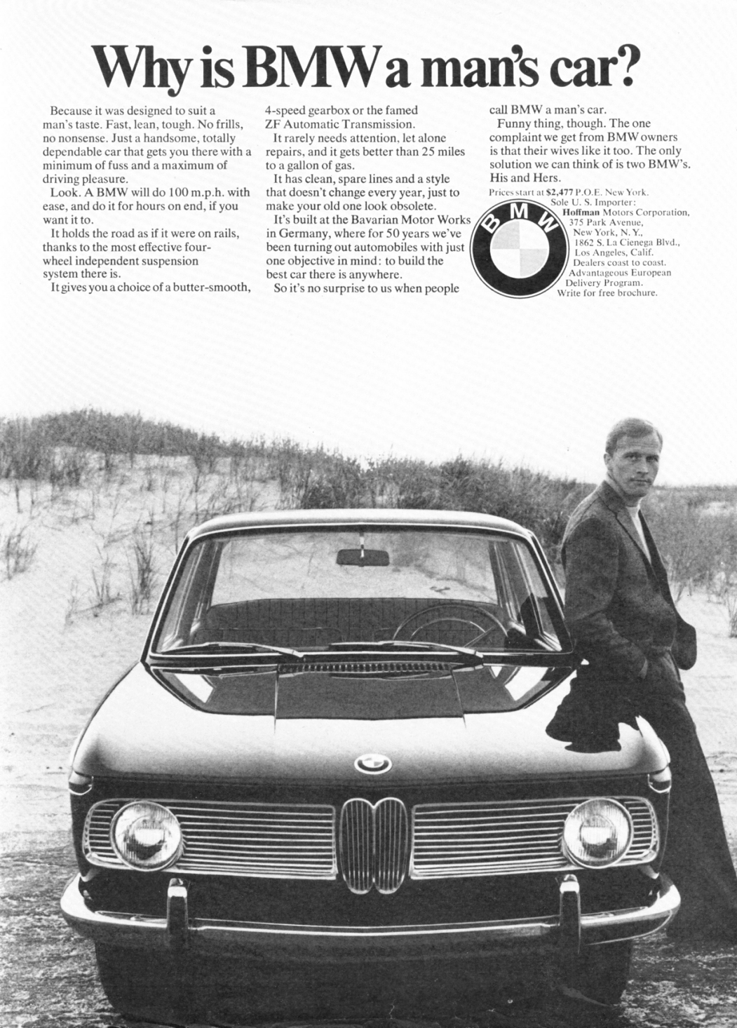 Classic Vintage Advertisement Ad H26 1967 BMW 2-door sedan 